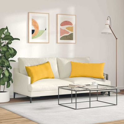 Poduszki na sofę 2 pcs Jasnożółty 80 x 40 cm Tkanina sztruksowa