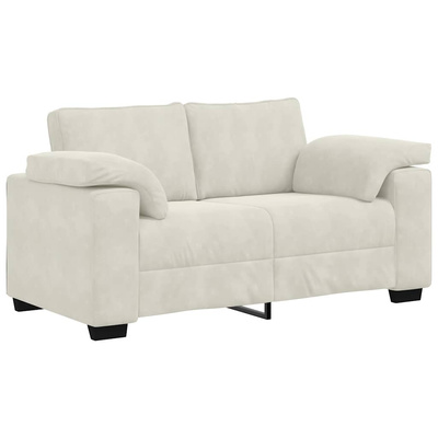 Sofa dwuosobowa, kremowa, 160x77x82 cm, aksamit