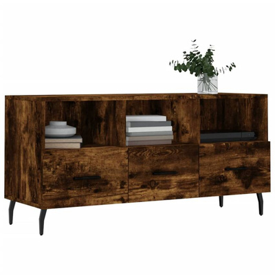 vidaXL Szafka pod TV, przydymiony dąb, 102x36x50 cm