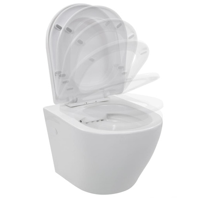vidaXL Wisząca toaleta bez kołnierza, ceramiczna, biała