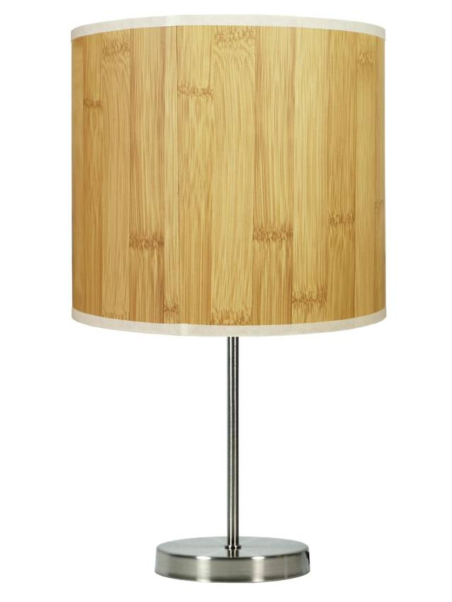 Lampka nocna Timber brązowa z abażurem rustykalna 1xE27