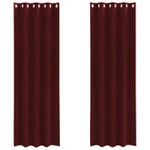 Zasłony zaciemniające 2 pcs Czerwone wino 140 x 245 cm Aksamit