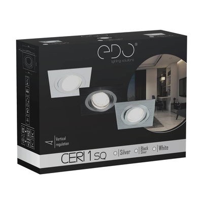 Punktowa oprawa sufitowa wpuszczana LED CERI 1 SQ Black IP20 kwadratowa czarny szlif EDO777138 EDO Solutions