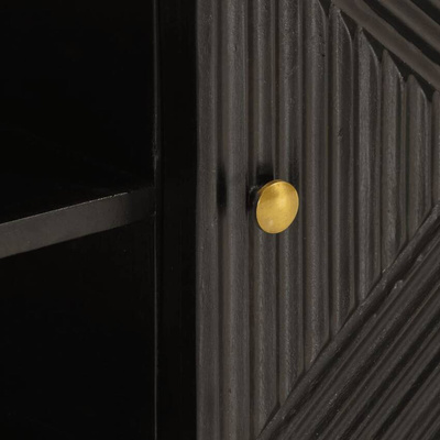 Szafka pod TV, czarna, 110x30x40 cm, lite drewno mango i żelazo vidaXL