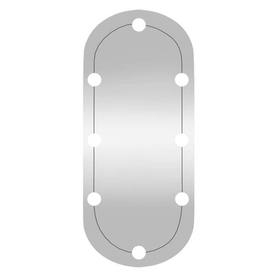 vidaXL Lustro ścienne z LED, 35x80 cm, szklane, owalne