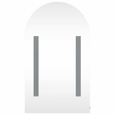 Szafka łazienkowa z lustrem i LED, łukowa, czarna, 42x13x70 cm