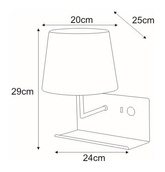Kinkiet Lampka nocna K-4766 z gniazdem USB z serii ESSEO KAJA
