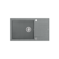 EVAN 136 XL GraniteQ zlewozmywak z syfonem Push To Open 1-komorowy z/o (860x500x210; kom. 420x490) silver stone / elementy stalowe