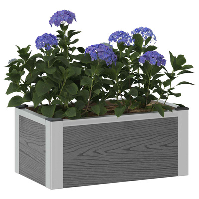 Podniesiona rabata ogrodowa Szary 50 x 30 x 22 cm