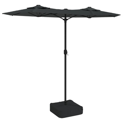 Podwójny parasol ogrodowy, antracytowy, 316x145 cm