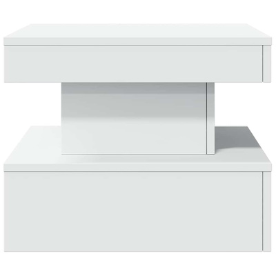 Stolik kawowy z oświetleniem LED, biały, 50x50x40 cm