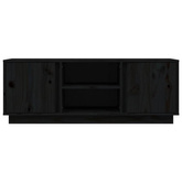 vidaXL Szafka pod TV, czarna, 110x35x40,5 cm, lite drewno sosnowe