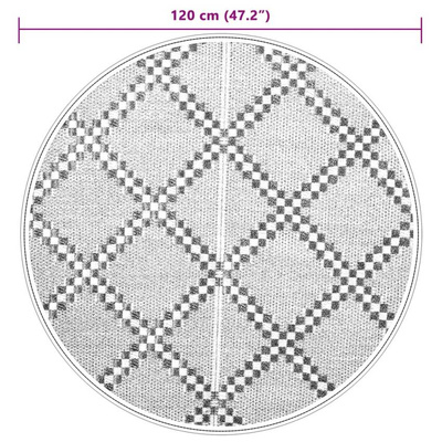 vidaXL Dywan na zewnątrz, brązowy, Ø120 cm, PP