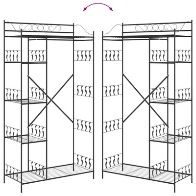 Otwy garderoba Czarny 101 x 43 x 188 cm Stal