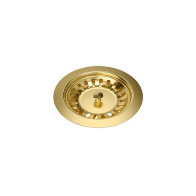 Odpływ zatyczkowy 3 1/2" z syfonem 1-komorowy PVD złoty (GRANIT-pionowy), save space,bez logo (12GR3-P2BPVDG1)