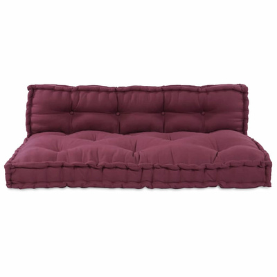 Poduszka do sofy paletowej 2 pcs Bordowy 120 x 80 x 38 cm