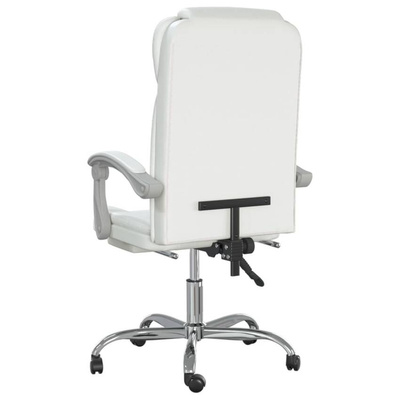 vidaXL Rozkładany fotel biurowy, biały, sztuczna skóra model standard