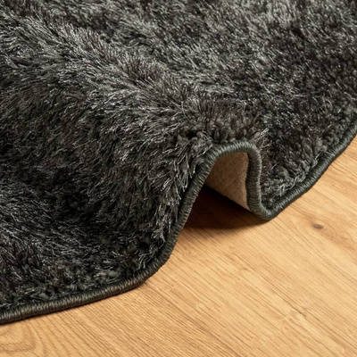 vidaXL Dywan ISTAN z długim runem, połyskujący, antracytowy, Ø 120 cm