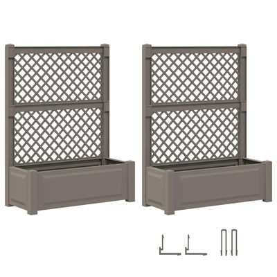 Duża doniczka z trelą 2 pcs Szary 143 x 143 x 133,5 cm PP