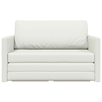Sofa Bed Biały 124 x 71 x 78 cm Sztuczna skóra