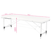 Stół składany do masażu aluminiowy komfort Activ Fizjo 2 segmentowe white 126962