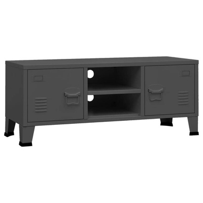 vidaXL Industrialna szafka pod TV, antracytowa, 105x35x42 cm, metalowa