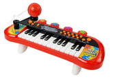 Keyboard Pianinko 24 Klawisze USB Mikrofon Czerwony