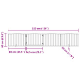 Składana bramka dla psa, z drzwiami, 4 panele, brązowa, 320 cm