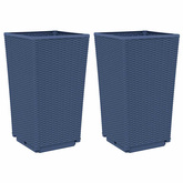 Donice ogrodowe, 2 szt., niebieskoszare, 32,5x32,5x57, PP