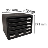 Exacompta Organizer na biurko Store-Box z 7 szufladami, czarny, połysk