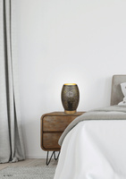 Lampa nocna stołowa ażurowa czarno-złota Venus 41-78315