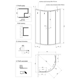 Kabina natrysk. półokr.marbella 90x90  pr.chrom szkło mrożone AK-46-191-O Invena