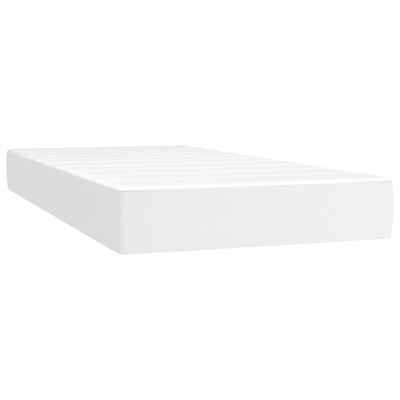 vidaXL Łóżko kontynentalne z materacem, białe, ekoskóra 80x200 cm wariant 5