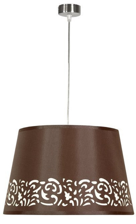 Lampa wisząca Kaszmir z abażurem brązowa tkaninowa do sypialni E27