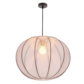 MELLOW lampa wisząca czarny 1x40W E27 abażur  52 biały kula  31-41951