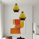 Lampa wisząca żółta/szara E27 Falun Ledea 50101149