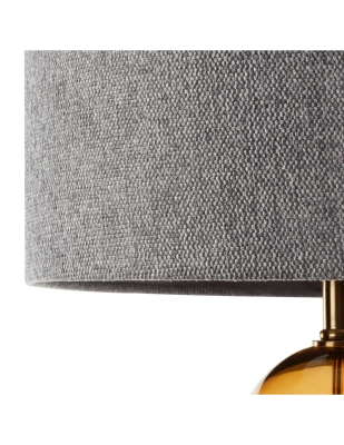 Lampa podłogowa LEONA szara E27 100W złota