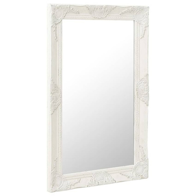 vidaXL Lustro ścienne w stylu barokowym, 50x80 cm, białe