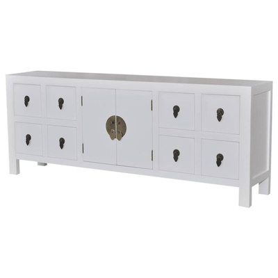 vidaXL Szafka pod TV, biała, 110x24x48 cm, materiał drewnopochodny