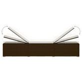 vidaXL 3-częściowy zestaw, leżaki ze stolikiem, polirattan, brązowe