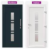 Drzwi Frontowe 98 x 208 cm PVC antracytowy