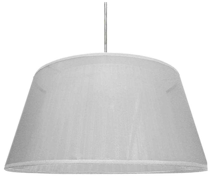 Lampa wisząca z abażurem Charlie biała pojedyncza nowoczesna do salonu