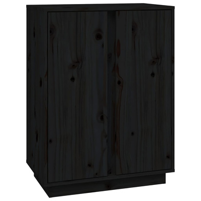 vidaXL Szafka, czarna, 60x35x80 cm, lite drewno sosnowe