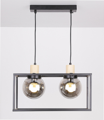 Lampa wisząca czarna metalowa dymiona 2xE27 Retro 2 32-00750