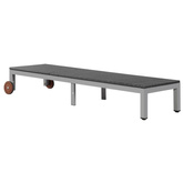 vidaXL Leżak ogrodowy z kółkami, polirattan, czarny