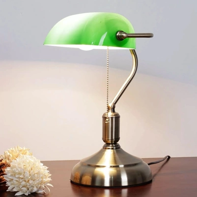 Lampka stołowa Abigali Bankierka zielona