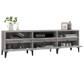 vidaXL Szafka pod TV, szary dąb sonoma, 150x30x44,5 cm wariant 8