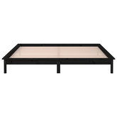 vidaXL Rama łóżka z LED, czarna, 160x200 cm, lite drewno