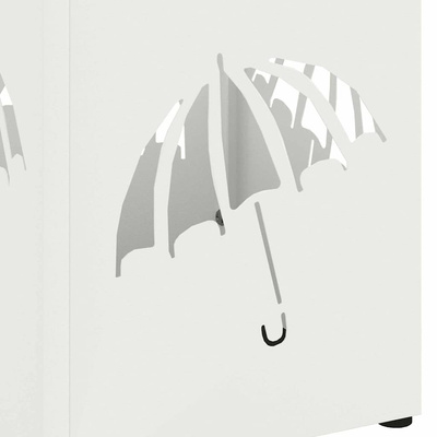Stojak na Parasol Deszczowy Biały 15,5 x 15,5 x 49 cm Stal