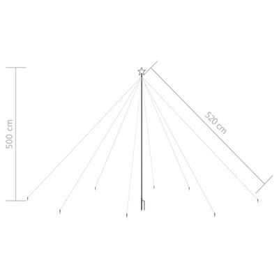 vidaXL Choinka z lampek, wewn./zewn., 800 kolorowych diod LED, 5 m